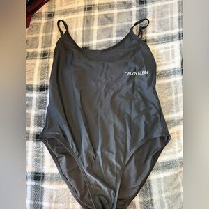 Calvin Klein Charcoal One-Piece Swimsuit